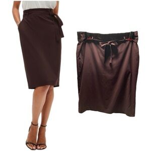 Banana Republic size 18 Burgandy Tie Waist Pencil Skirt EUC